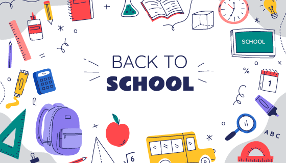 手绘学习工具设计开学背景矢量素材(AI/EPS)