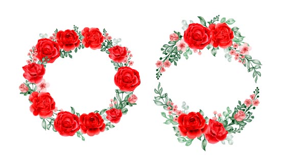 漂亮的玫瑰花环矢量素材(EPS)