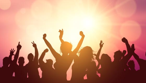 开心狂欢的人们矢量素材(EPS)