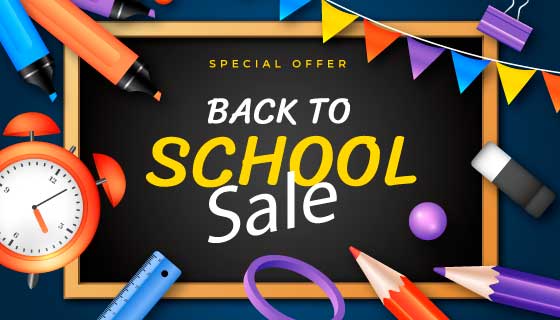 黑板和学习工具设计开学返校矢量素材(AI/EPS)