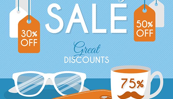 父亲节促销背景矢量素材(EPS/AI)