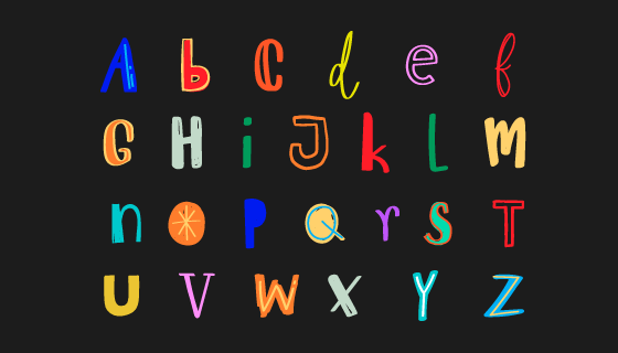 涂鸦风格的英文字母矢量素材(EPS/PNG)