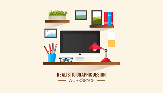 图形设计工作空间矢量素材(EPS/AI)