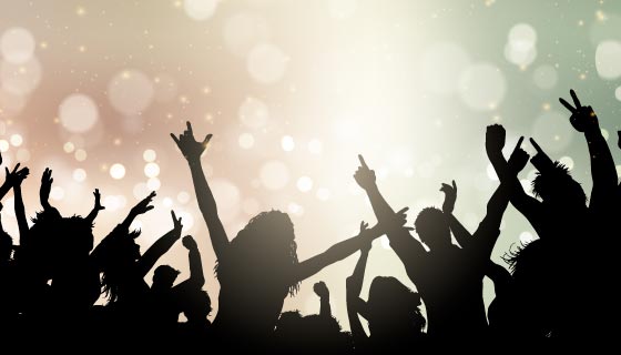 开心狂欢的人们剪影矢量素材(EPS)