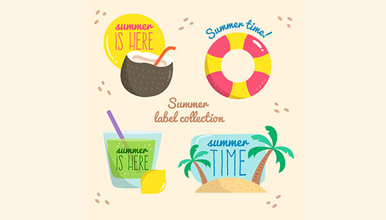 手绘夏日元素矢量素材(EPS/AI)