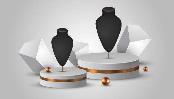 3D逼真的珠宝首饰展示架矢量素材(AI/EPS)