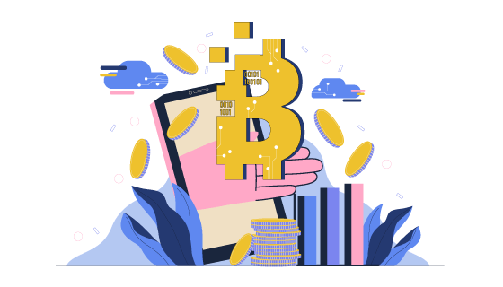 比特币概念插画矢量素材(AI/EPS/PNG)