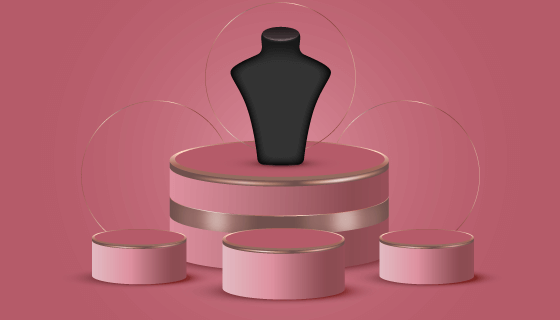 3D逼真的珠宝首饰展示架矢量素材(AI/EPS)