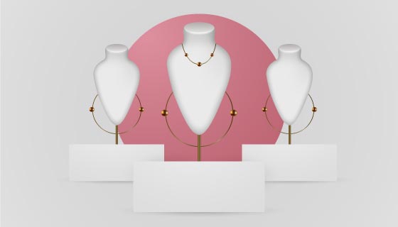 3D逼真的珠宝首饰展示架矢量素材(AI/EPS)