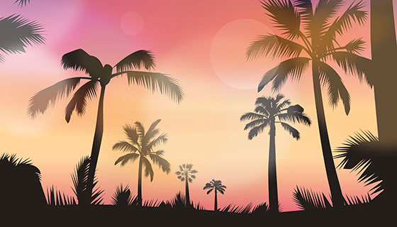 日落景观矢量素材(EPS)