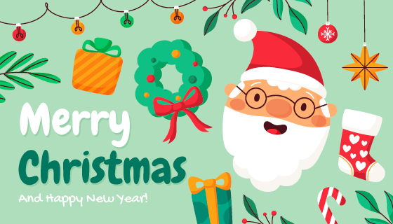 清新的圣诞节卡片/背景矢量素材(AI/EPS)