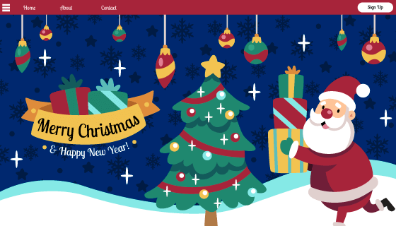 圣诞老人和圣诞树设计圣诞节网页矢量素材(AI/EPS)