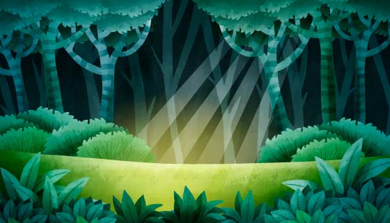 魔幻的森林景观矢量素材(AI/EPS)