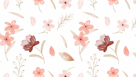 漂亮的水彩花卉背景矢量素材(AI/EPS)