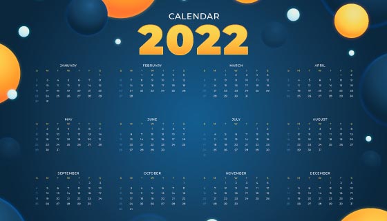 神秘星球设计2022年日历矢量素材(AI/EPS)