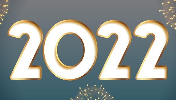 灿烂烟花设计2022新年快乐banner矢量素材(EPS)