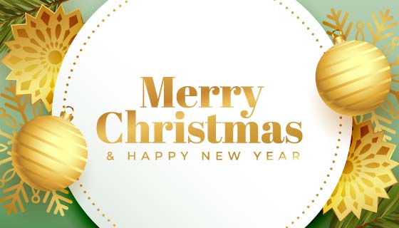 金色清新的圣诞节banner矢量素材(EPS)