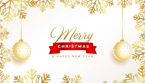 金色雪花设计圣诞节背景矢量素材(EPS)