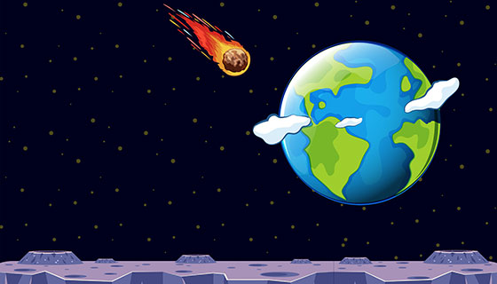 飞向地球的流星矢量素材(EPS)