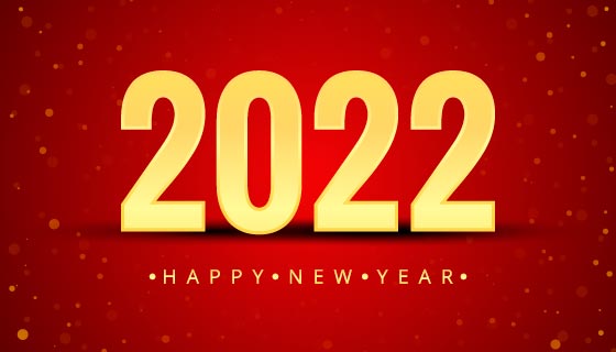 金色数字设计2022新年快乐矢量素材(EPS)