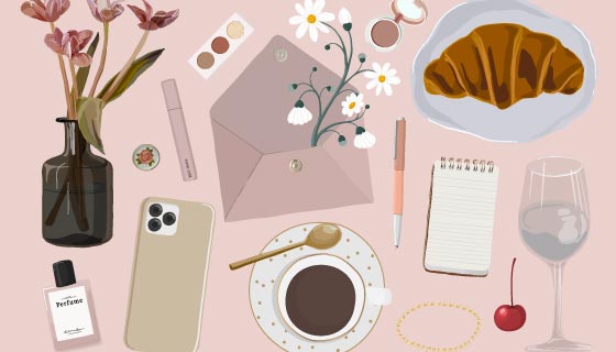 女性生活方式插图矢量素材(EPS)