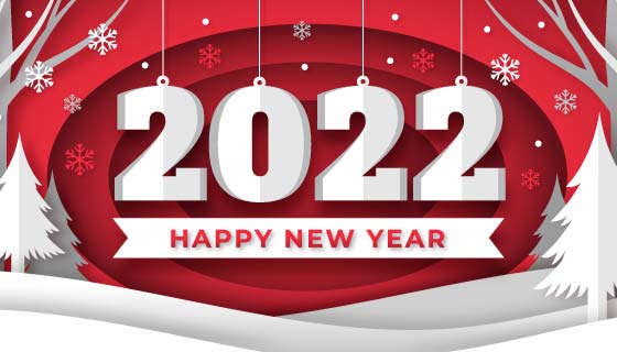 数字吊坠设计2022新年快乐banner矢量素材(AI/EPS)