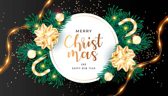 逼真的装饰设计的圣诞节背景矢量素材(EPS)