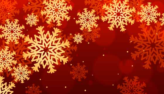 金色雪花设计的圣诞节背景矢量素材(EPS)