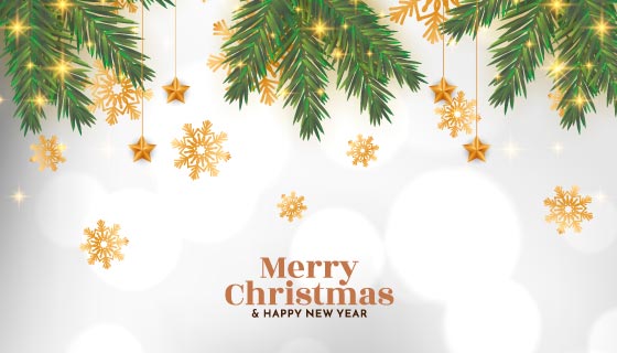 逼真的圣诞树枝设计圣诞节背景矢量素材(EPS)