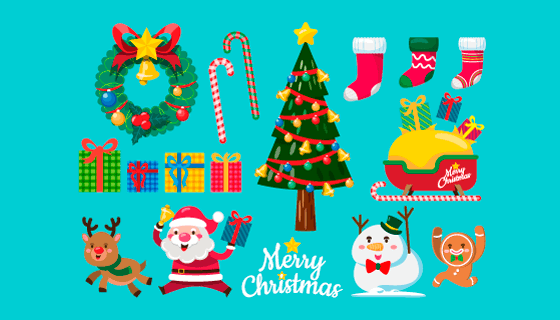 精美的圣诞节元素矢量素材(EPS/PNG)