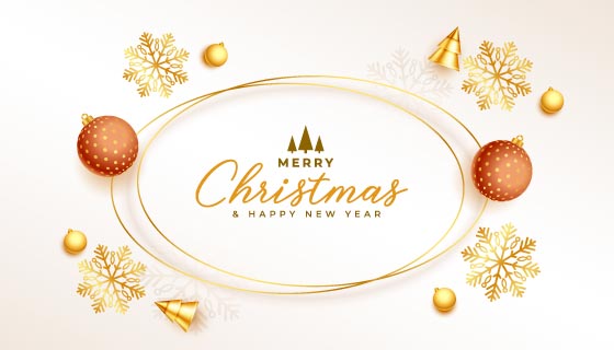 金色圣诞节元素设计圣诞节背景矢量素材(EPS)