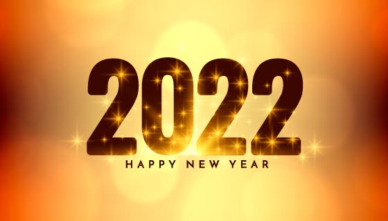 星星点缀的2022新年快乐背景矢量素材(EPS)
