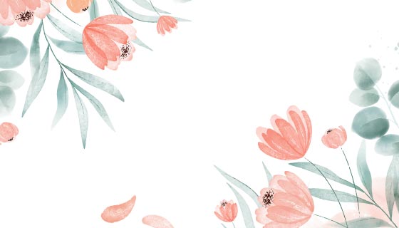 漂亮的水彩花朵设计春天背景矢量素材(AI/EPS)