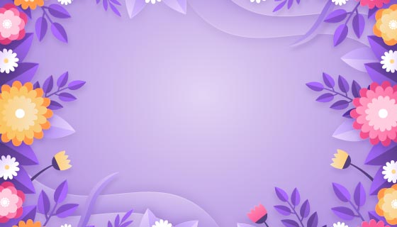 五彩缤纷的花朵设计春天背景矢量素材(AI/EPS)