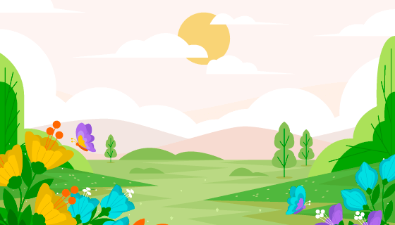 生机勃勃的春天背景矢量素材(AI/EPS)