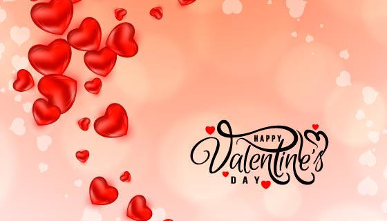 创意红色爱心设计情人节快乐背景矢量素材(EPS)