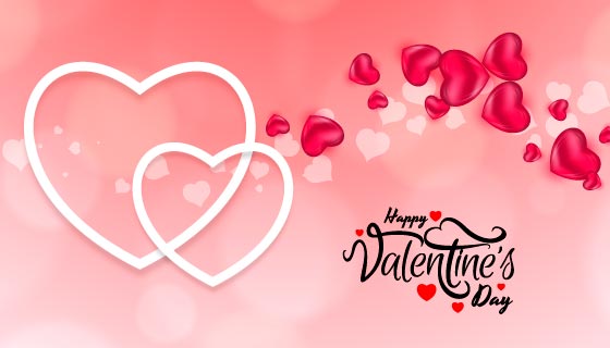 创意红色爱心设计情人节快乐背景矢量素材(EPS)