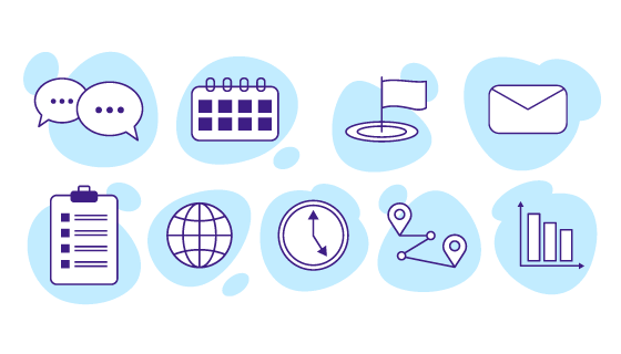 九个线条风格商务图标矢量素材(EPS)