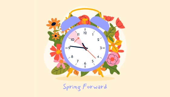 春天花卉时钟矢量素材(AI/EPS)