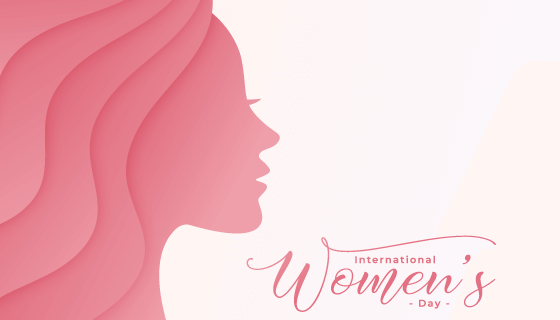 女性头像剪影设计三八女神节矢量素材(EPS)