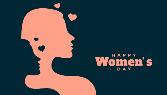 女性头像剪影设计三八女神节矢量素材(EPS)