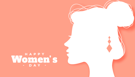 女性头像剪影设计三八女神节矢量素材(EPS)