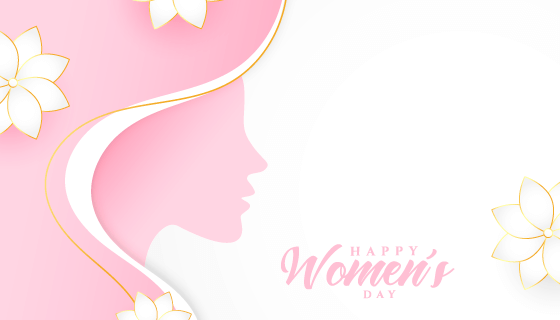 女性头像剪影设计三八女神节矢量素材(EPS)