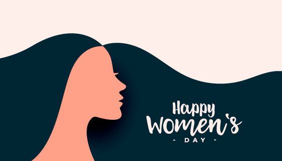 女性头像剪影设计三八女神节矢量素材(EPS)