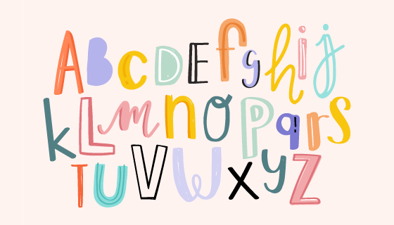创意涂鸦英文字母矢量素材(EPS/PNG)