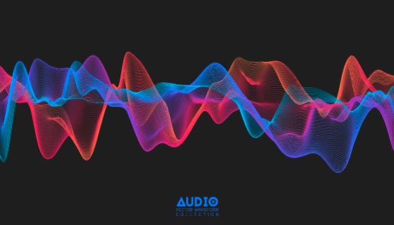 3D音频声波音乐脉冲矢量素材(EPS)