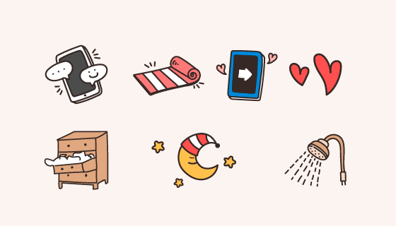 20个可爱的居家图标矢量素材(EPS/PNG)