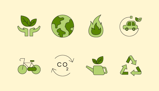 20个绿色环保图标集合矢量素材(EPS/PNG)