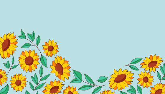 手绘向日葵矢量素材(AI/EPS)