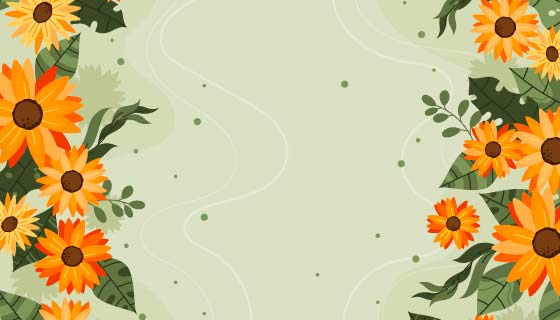 手绘向日葵背景矢量素材(AI/EPS)